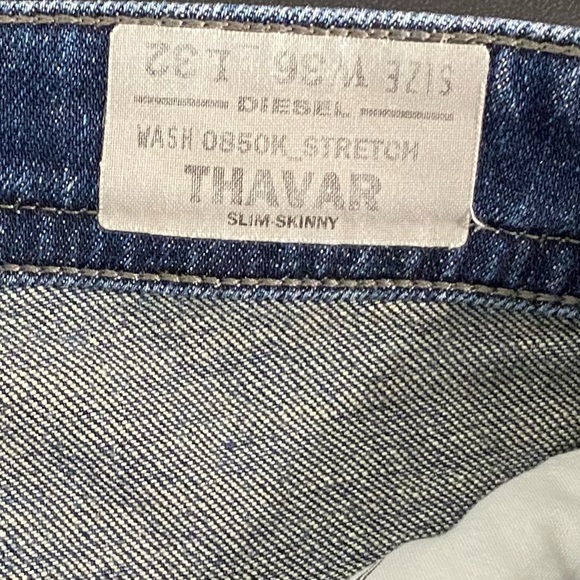 Diesel Thavar Slim Skinny Jeans Size Men’s 36 x 32 Wash 0850K - Picture 13 of 14